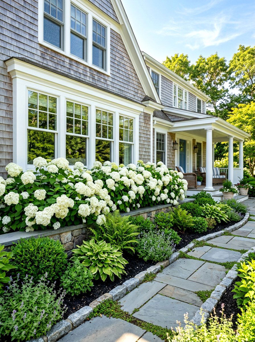 Hydrangea garden for house foundation - 30 foundation landscaping ideas