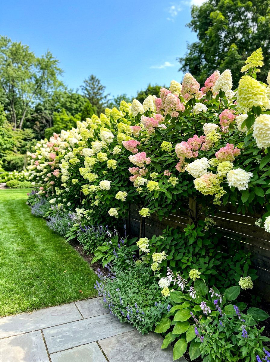 Hydrangea privacy screen - 30 hydrangea border ideas