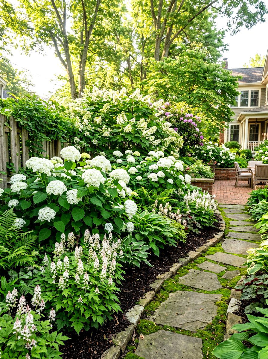 Hydrangea shade garden - 30 shade perennial garden ideas
