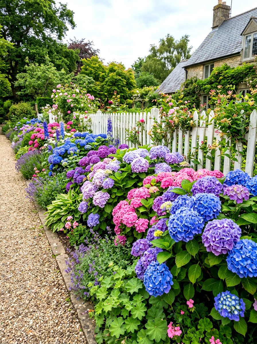 Hydrangea - 30 shade flower bed ideas