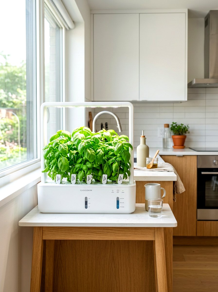 Hydroponic Herb Growing System - 30 herb garden corner ideas