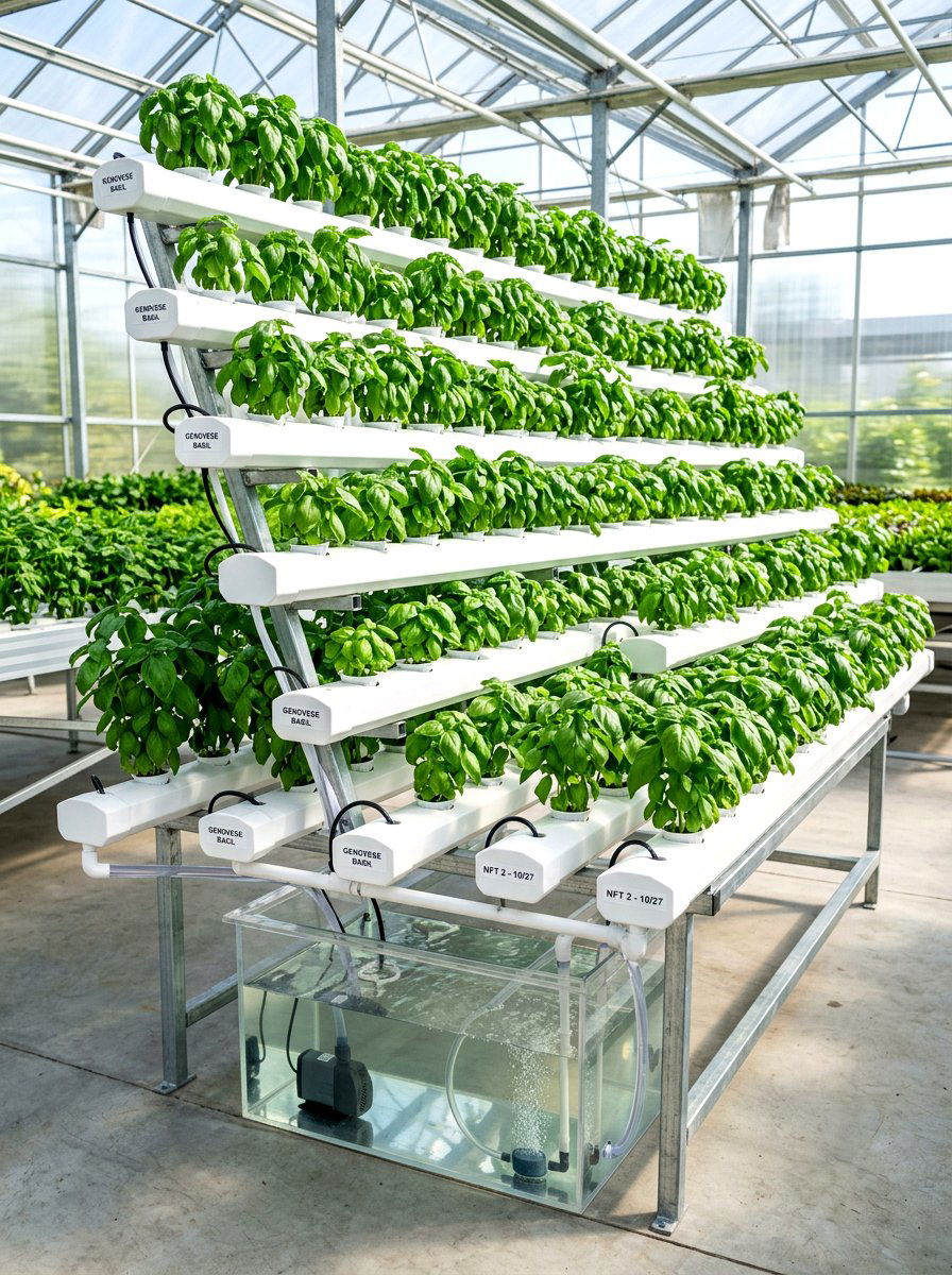 Hydroponic Nutrient Film - 30 greenhouse watering ideas