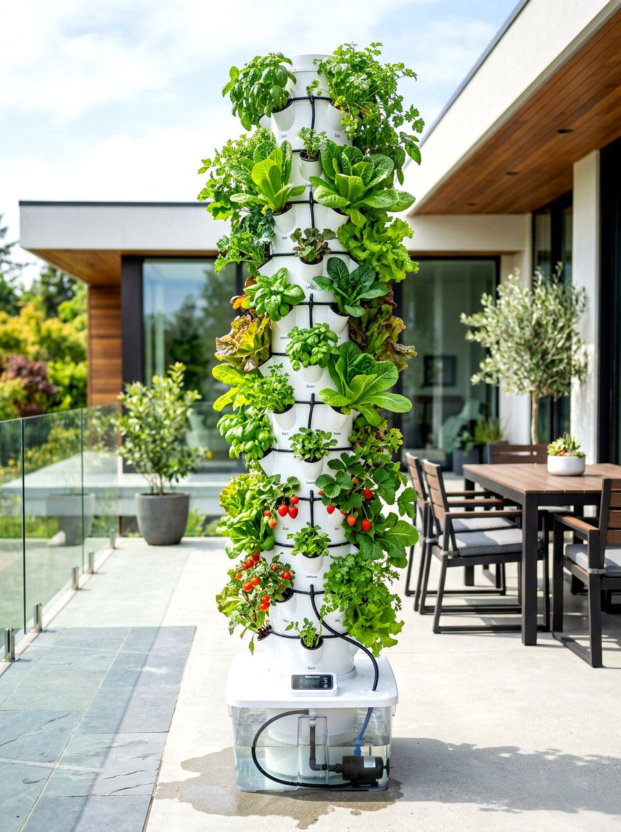 Hydroponic Vegetable Garden Tower - 30 small vegetable garden ideas