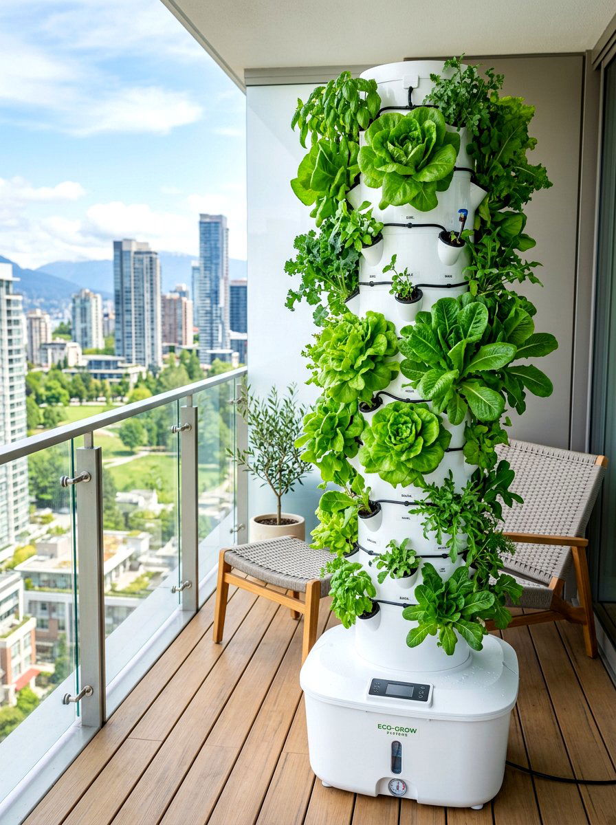 Hydroponic Vertical Planter System - 30 balcony privacy planter ideas