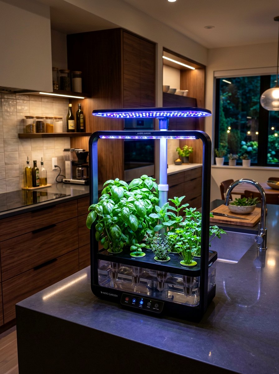 Hydroponic indoor herb system - 30 kitchen herb garden ideas