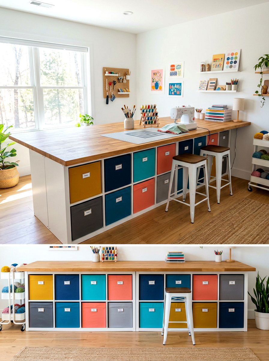 IKEA Kallax craft station - 30 craft corner ideas