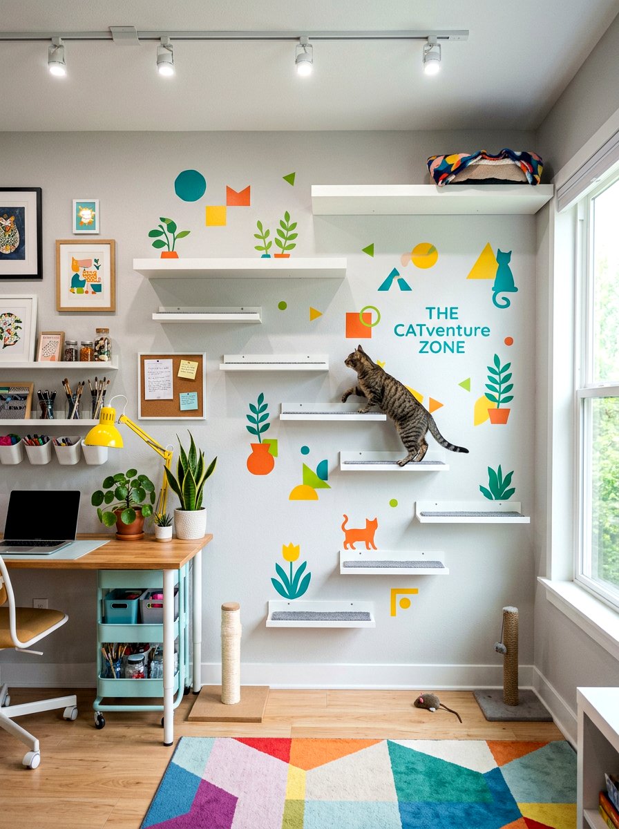 IKEA hack cat wall - 30 cat climbing wall ideas