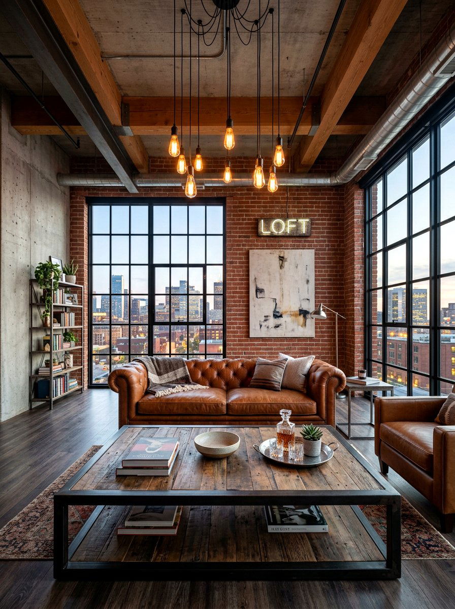 INDUSTRIAL LOFT LOUNGE - 30 bonus room lounge ideas