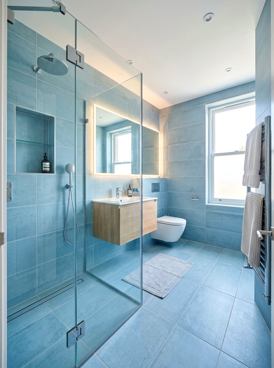 Ice Blue Bathroom Tiles - 30 blue bathroom ideas
