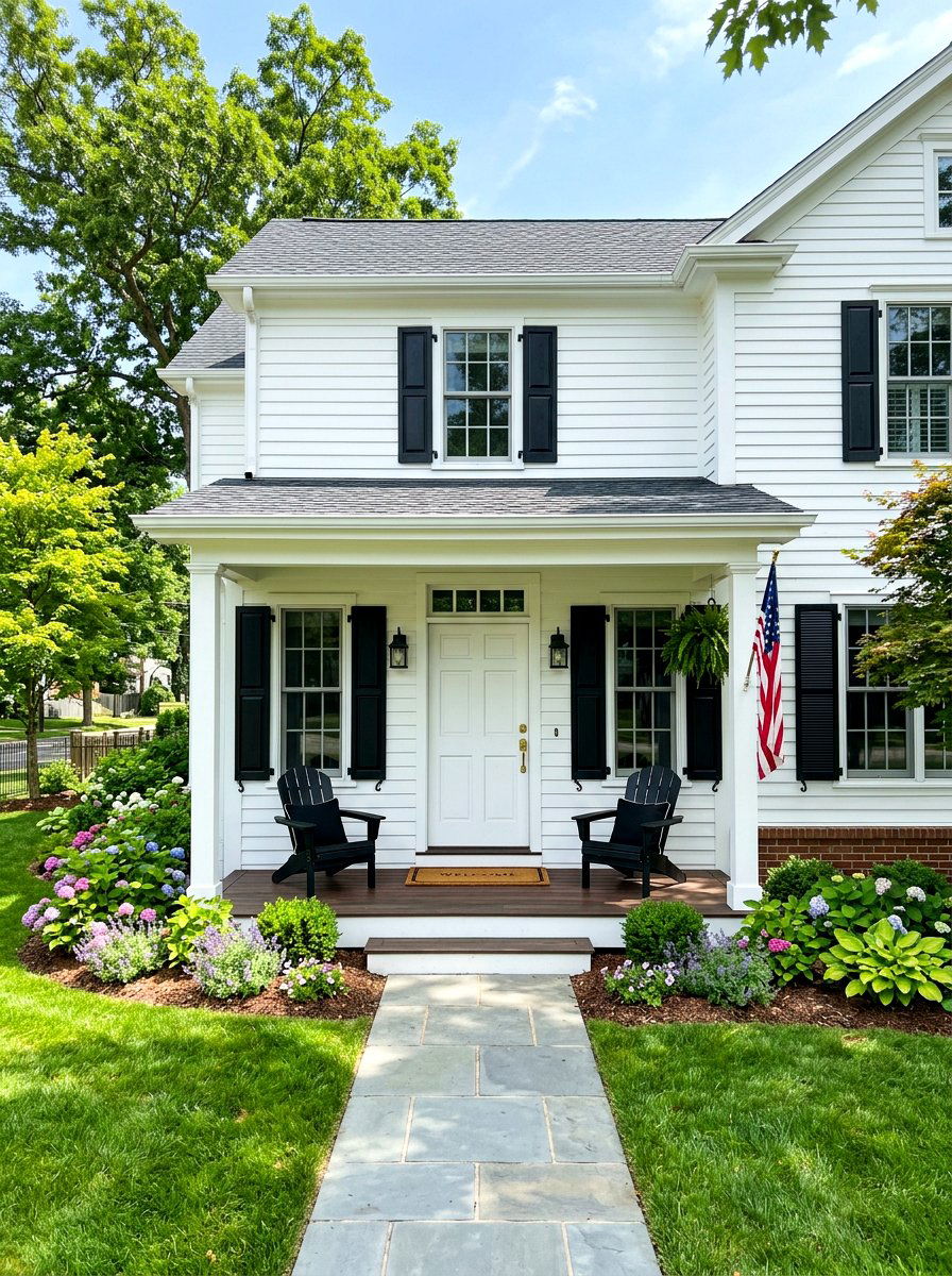 Identical Window Shutters - 30 front porch symmetry ideas