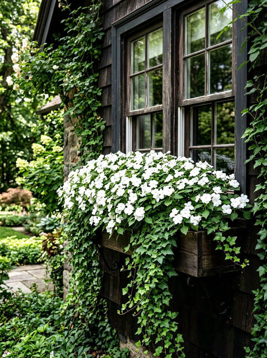 Impatiens Window Box - 30 shade container garden ideas