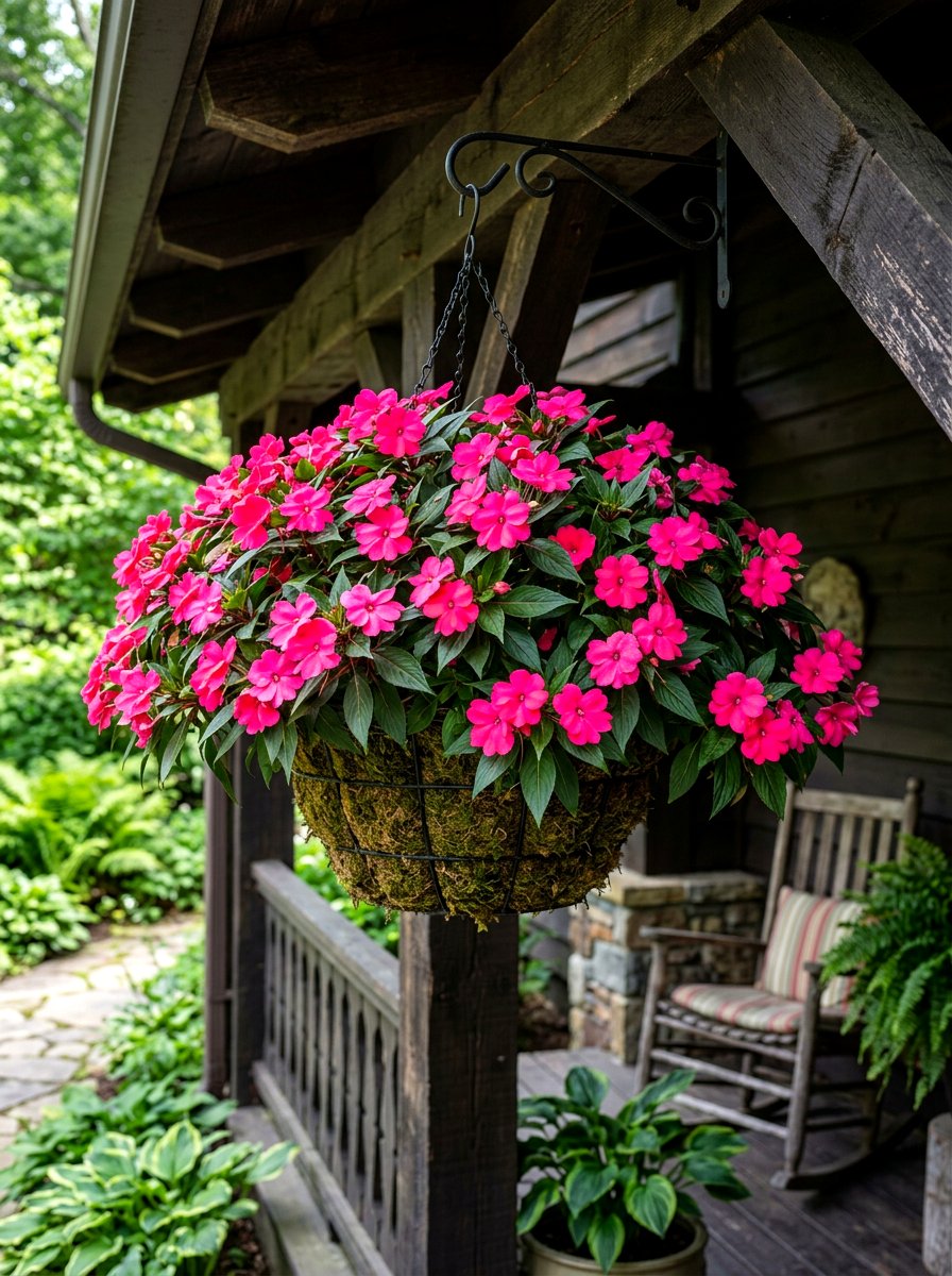 Impatiens hanging basket - 30 hanging basket ideas