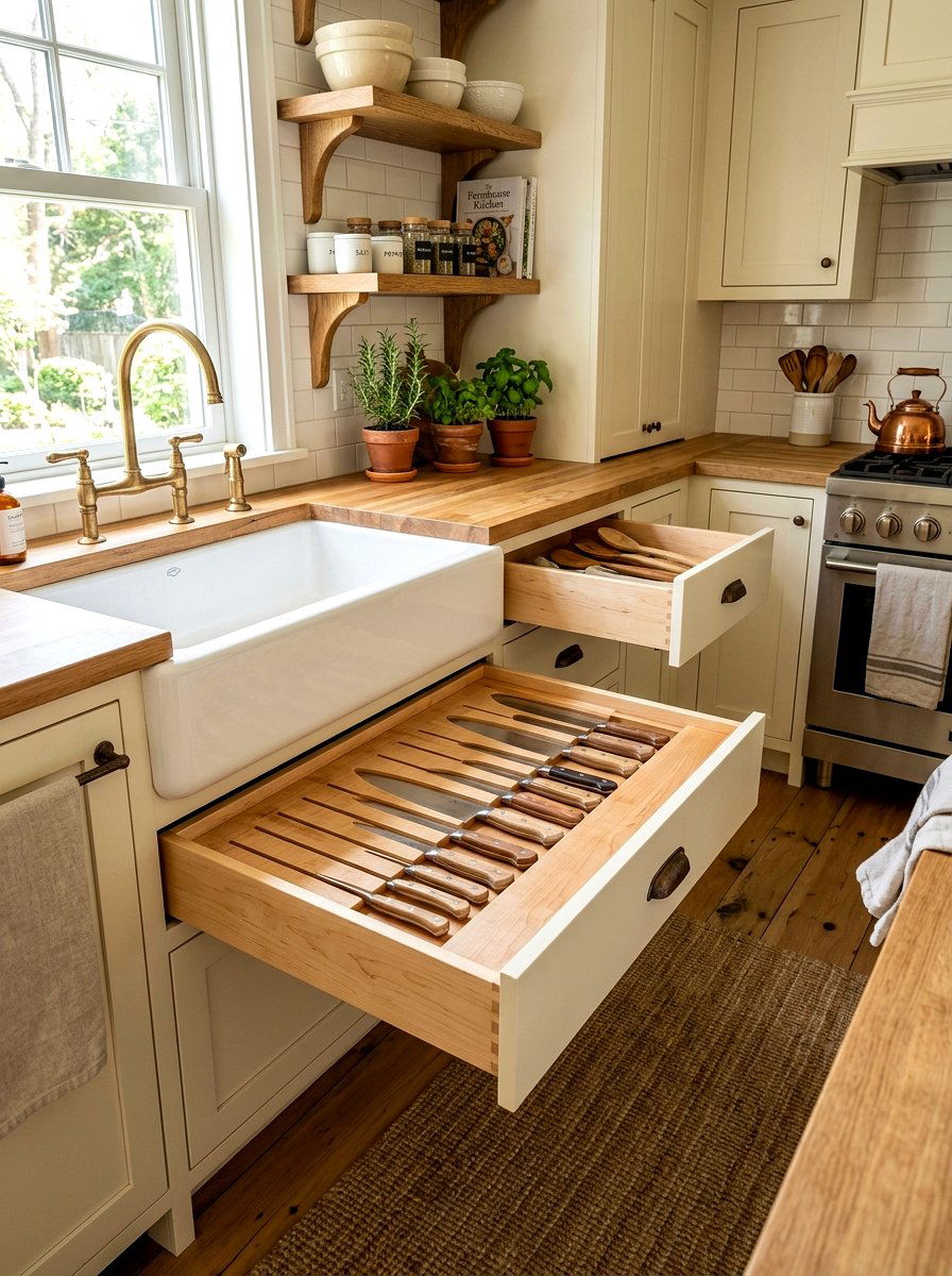 In Drawer Knife Block - 30 utensil drawer ideas