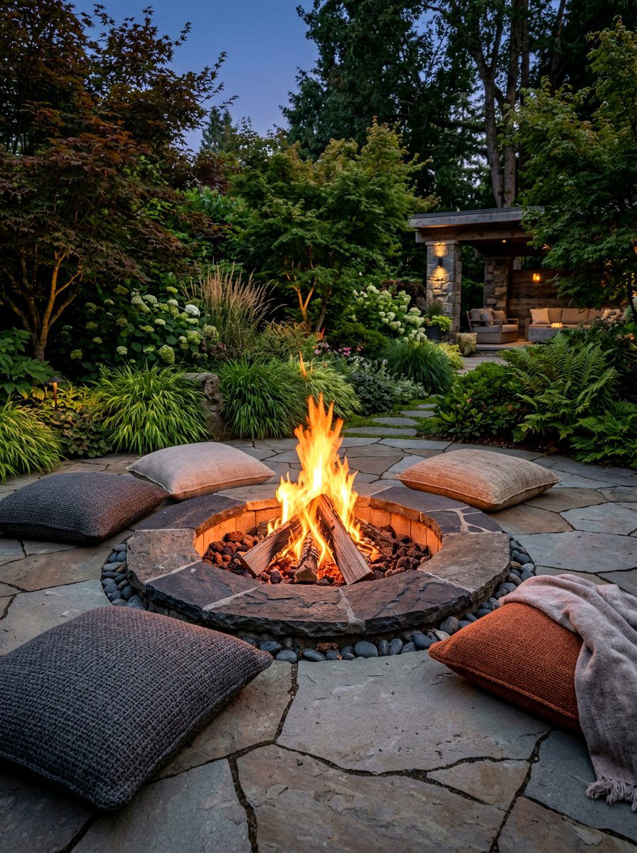 In Ground Fire Pit - 30 cozy fire pit ideas