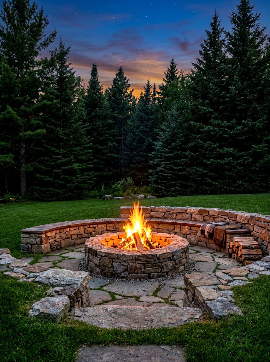 In Ground Fire Pit - 30 secret garden seating ideas