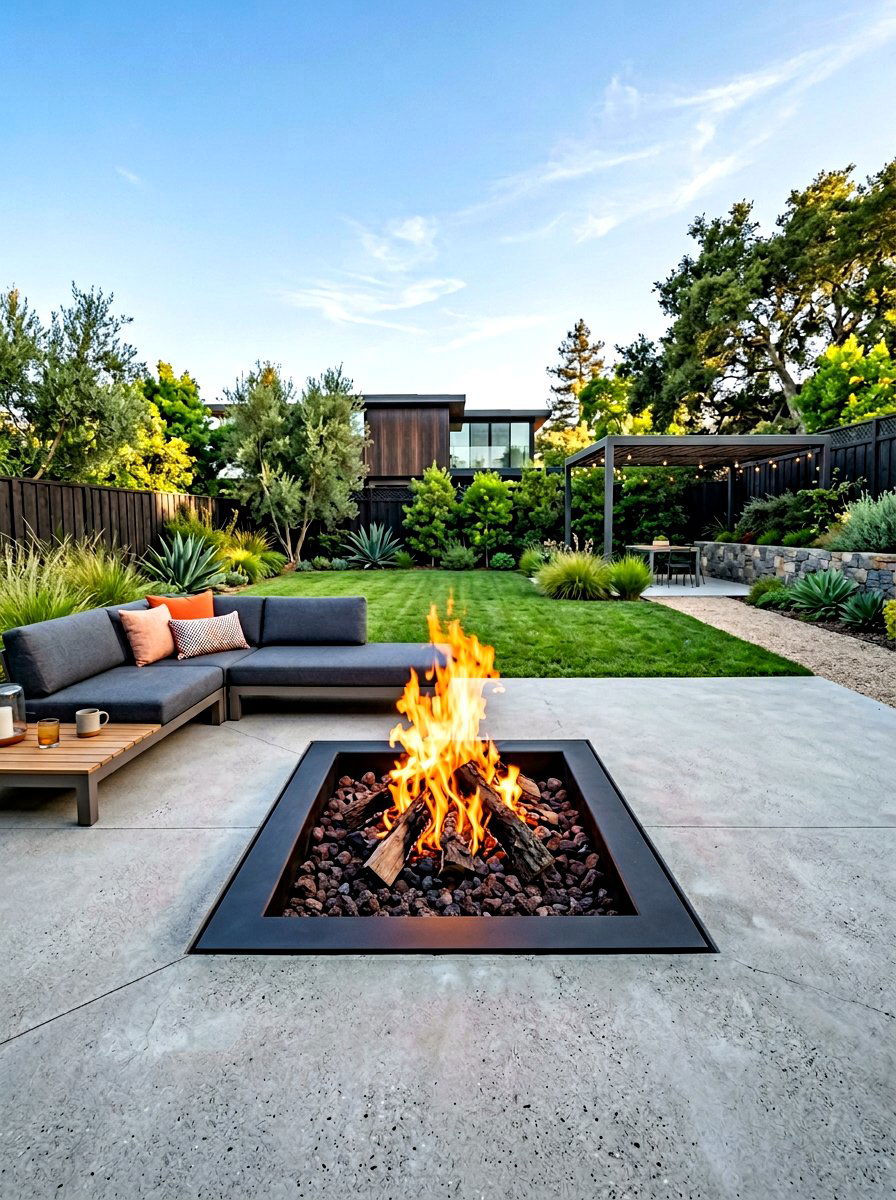 In Ground Fire Pit - 30 square fire pit ideas