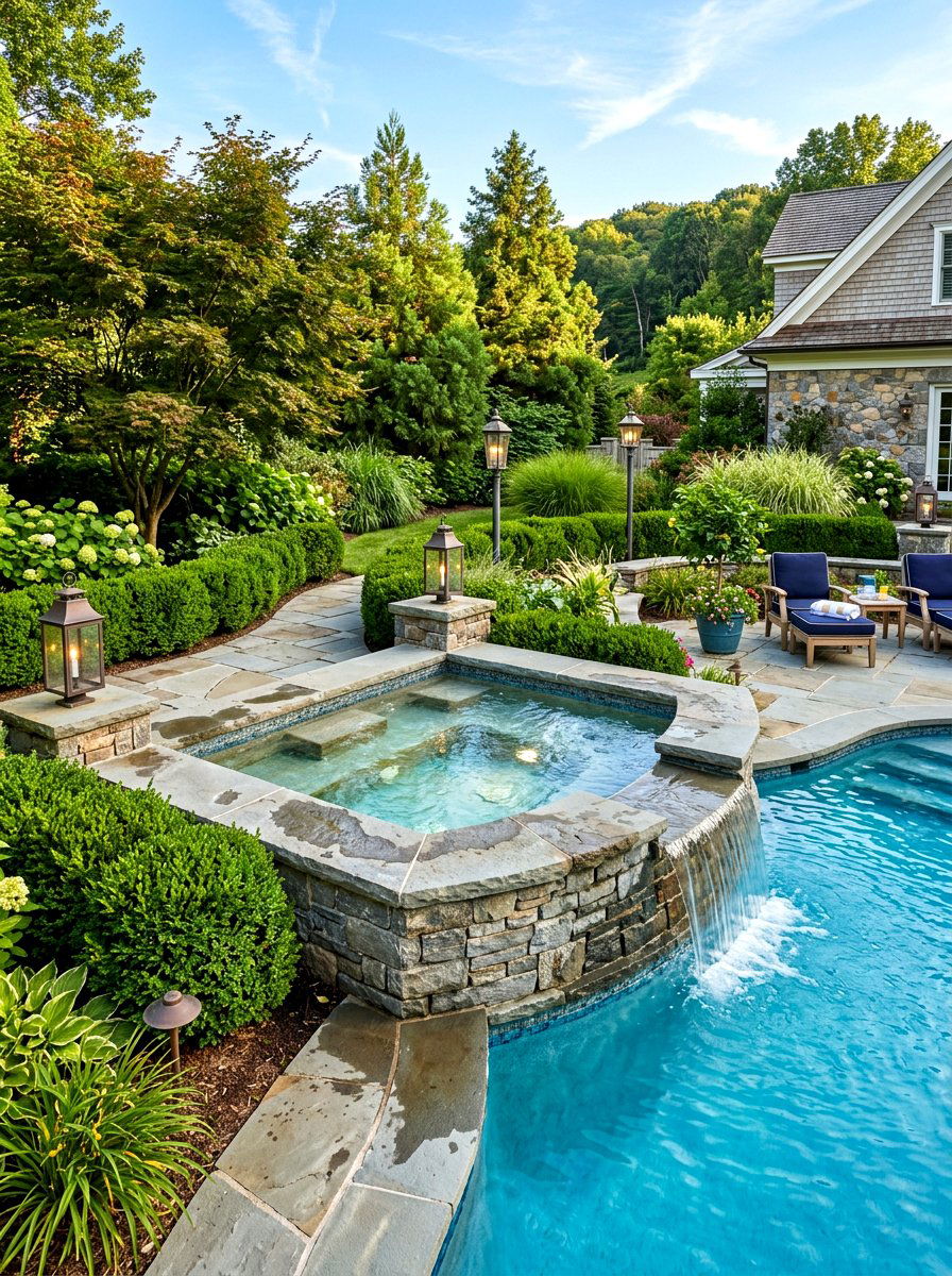 In Ground Hot Tub - 30 Hamptons backyard ideas