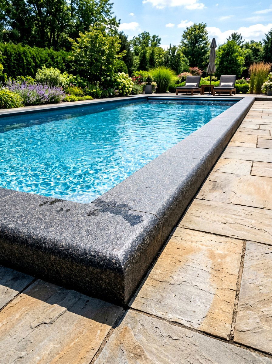 In Ground Pool Stone Coping - 30 pool patio ideas