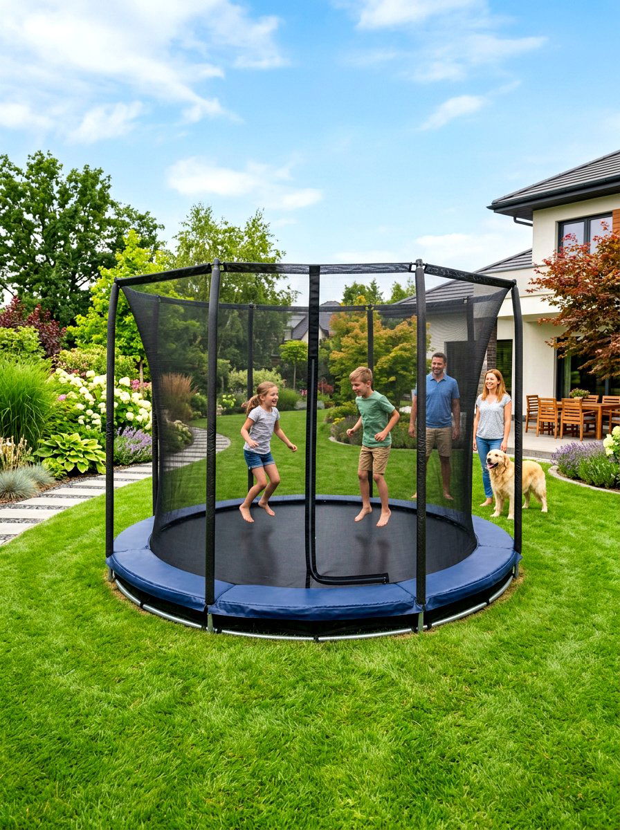 In Ground Trampoline Area - 30 stargazing backyard ideas