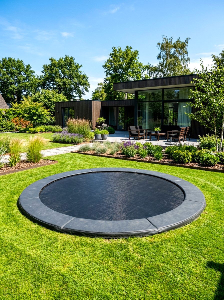In Ground Trampoline - 30 family backyard ideas
