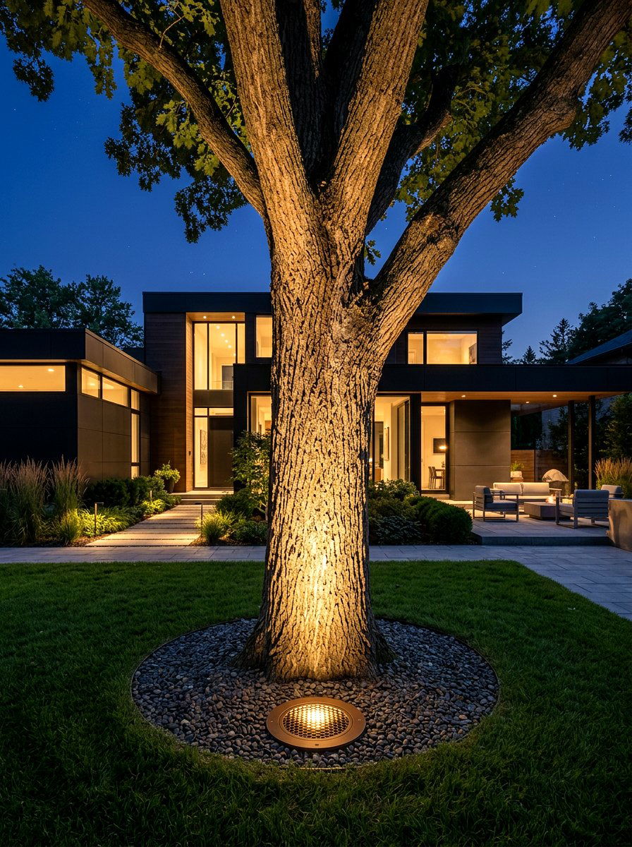 In Ground Tree Well Light - 30 tree lighting ideas