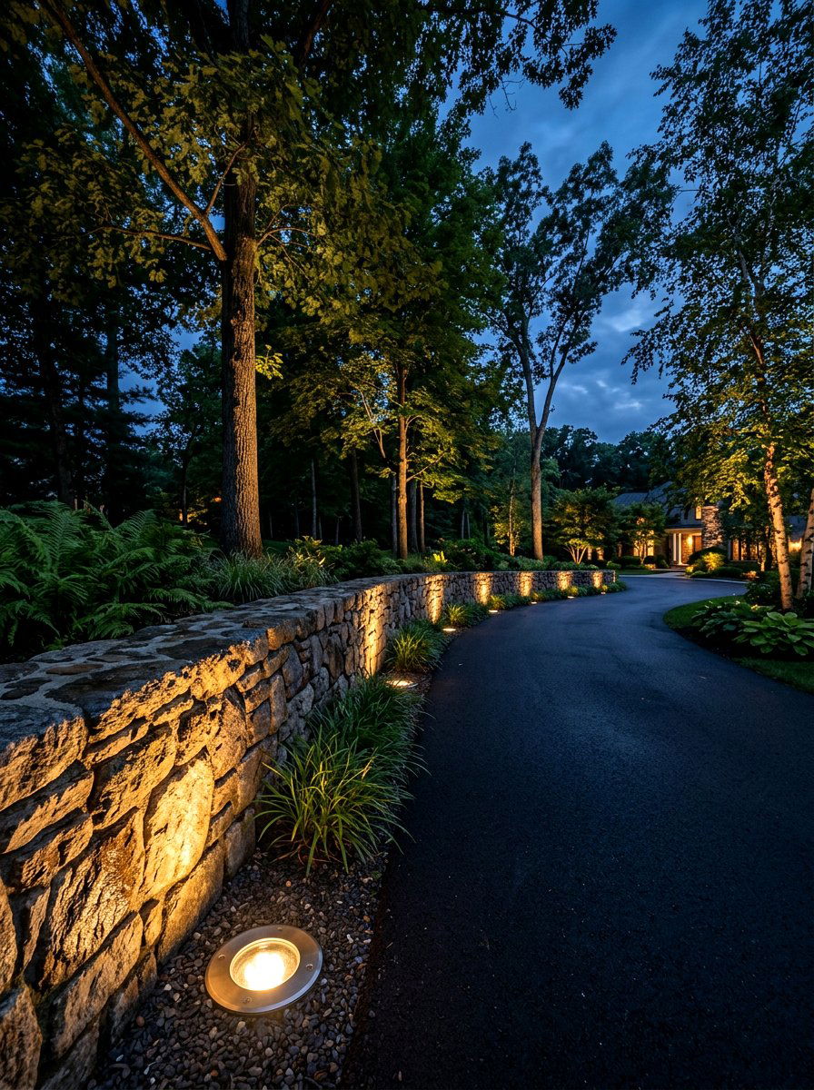 In Ground Well Lights - 30 driveway lighting ideas