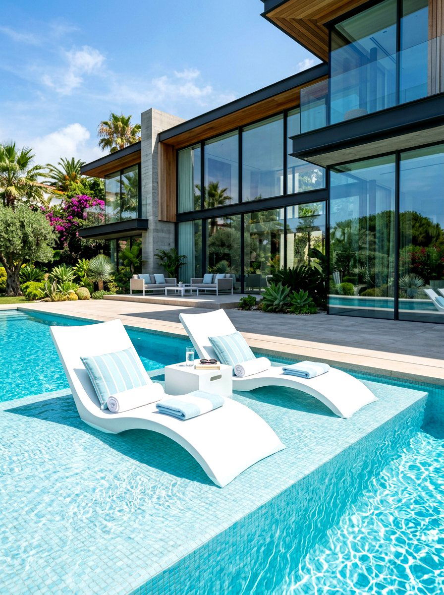 In Pool Chaise - 30 poolside furniture ideas