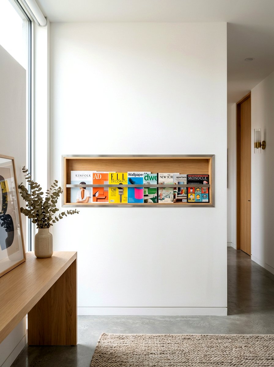 In Wall Magazine Rack - 30 built in bathroom storage ideas