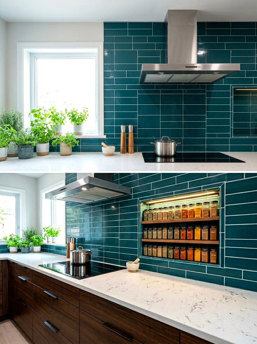 In Wall Spice Niche - 30 spice rack ideas