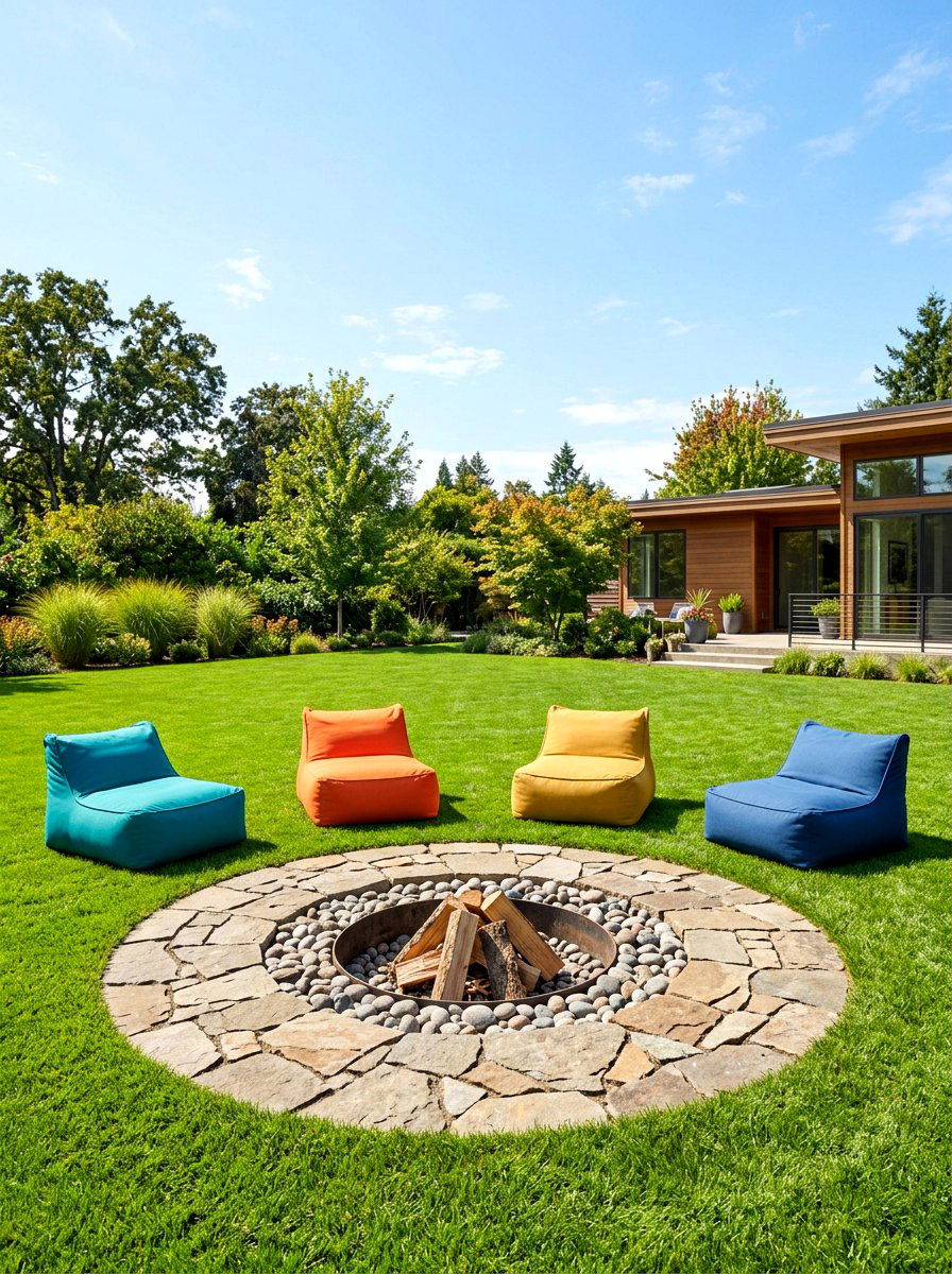 In ground fire pit - 30 round fire pit ideas