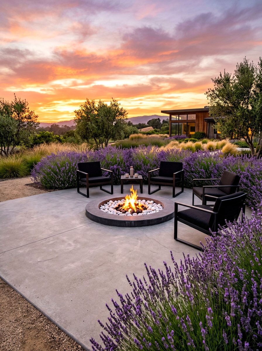 In ground fire pit - 30 backyard party ready ideas