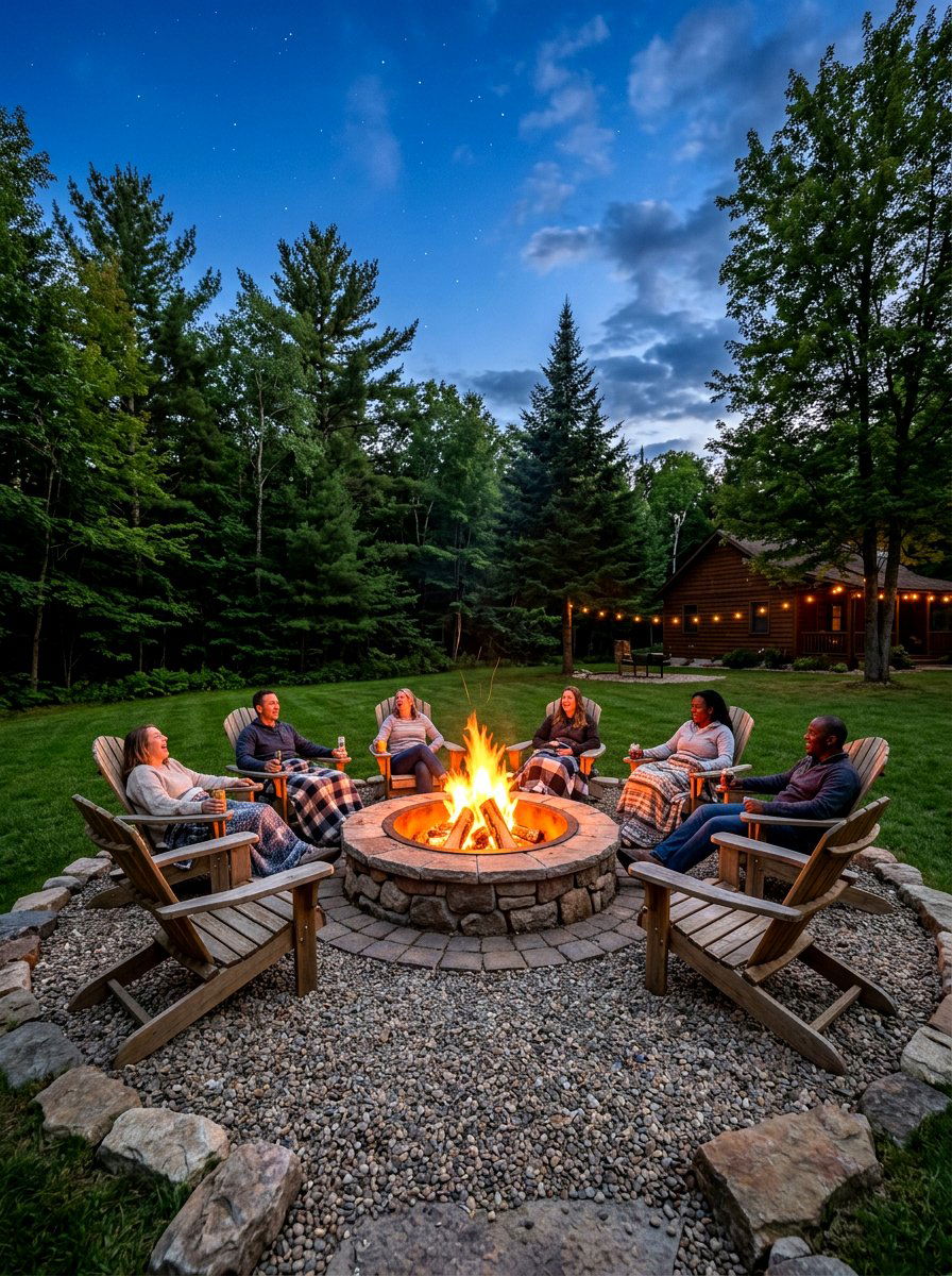 In ground fire pit circle - 30 starlit patio hosting ideas