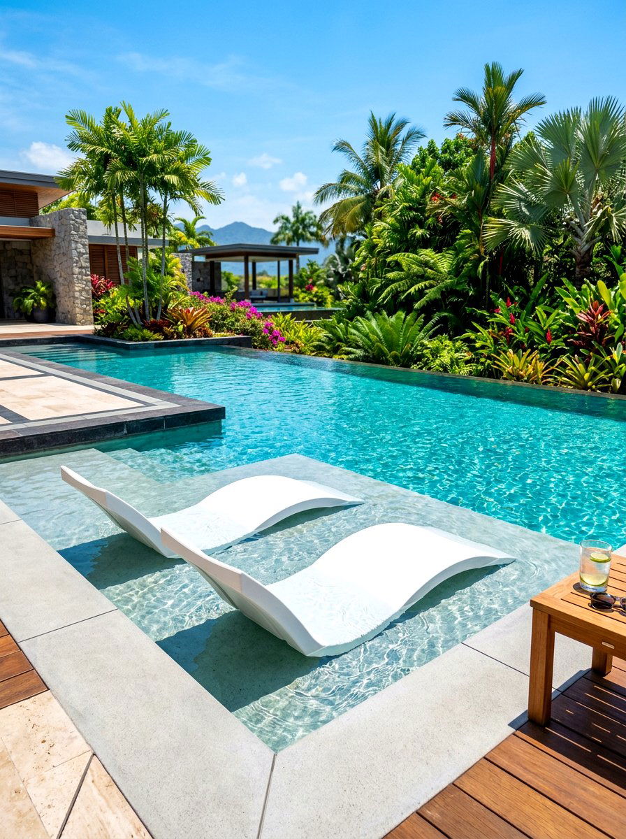 In pool chaise lounge - 30 pool lounge chair ideas
