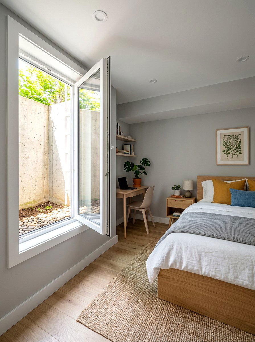 In swing egress window - 30 basement bedroom egress ideas