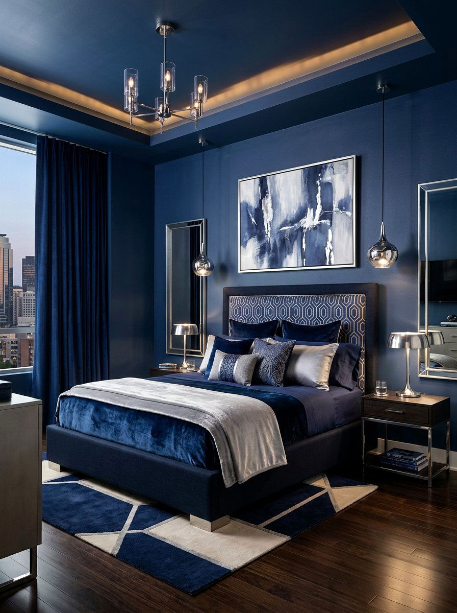 Indigo Bedroom - 30 color drenched bedroom ideas