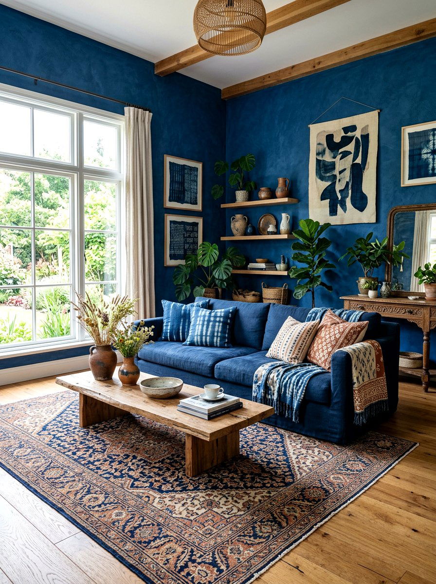 Indigo Blue Living Room - 30 blue living room ideas