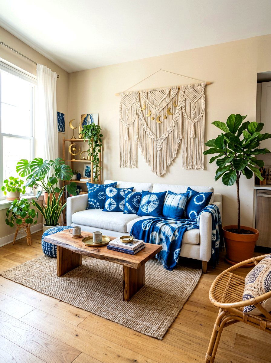 Indigo Tie Dye - 30 extra celestial living room ideas