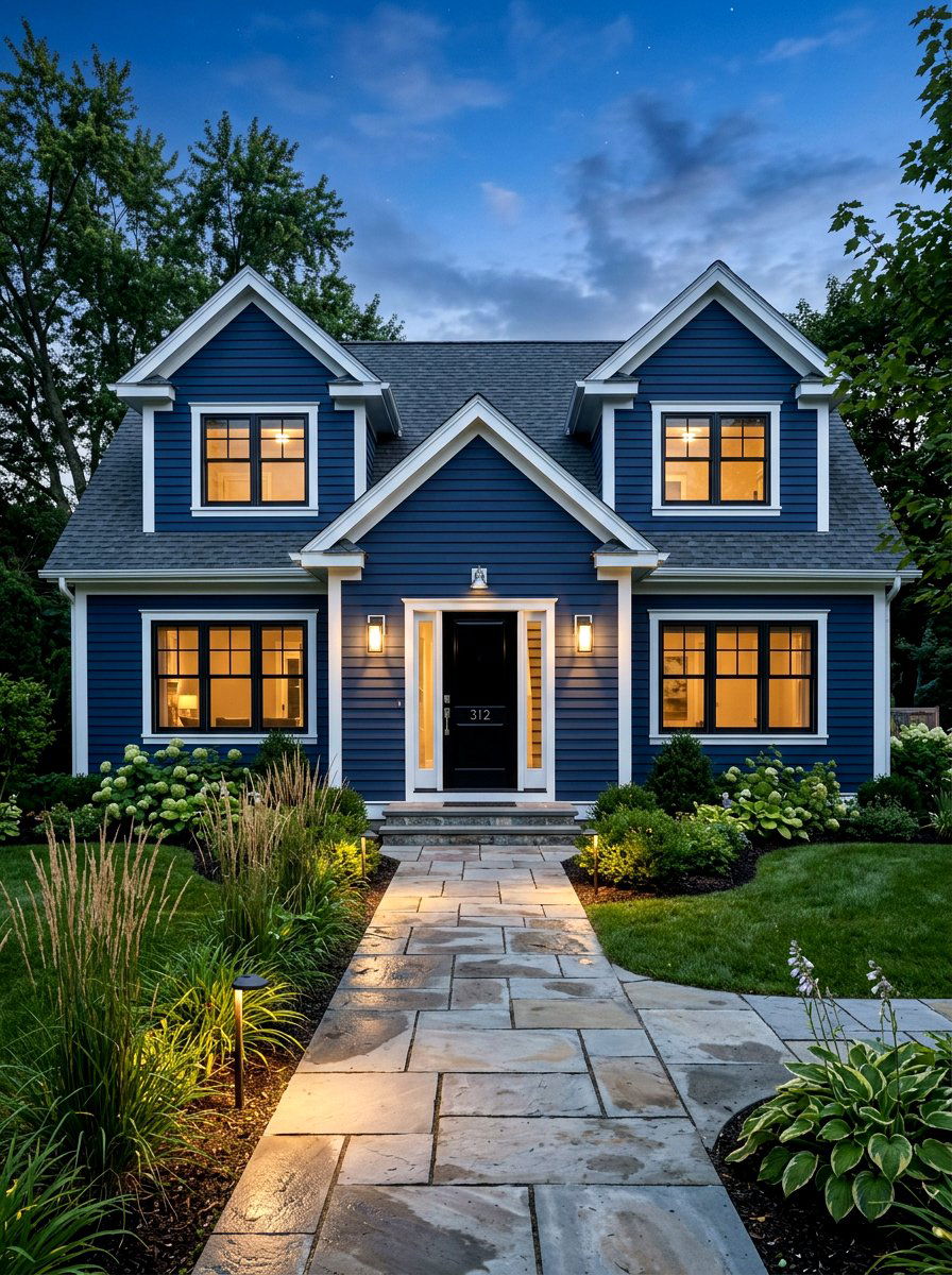 Indigo blue wood siding - 30 blue house exterior ideas