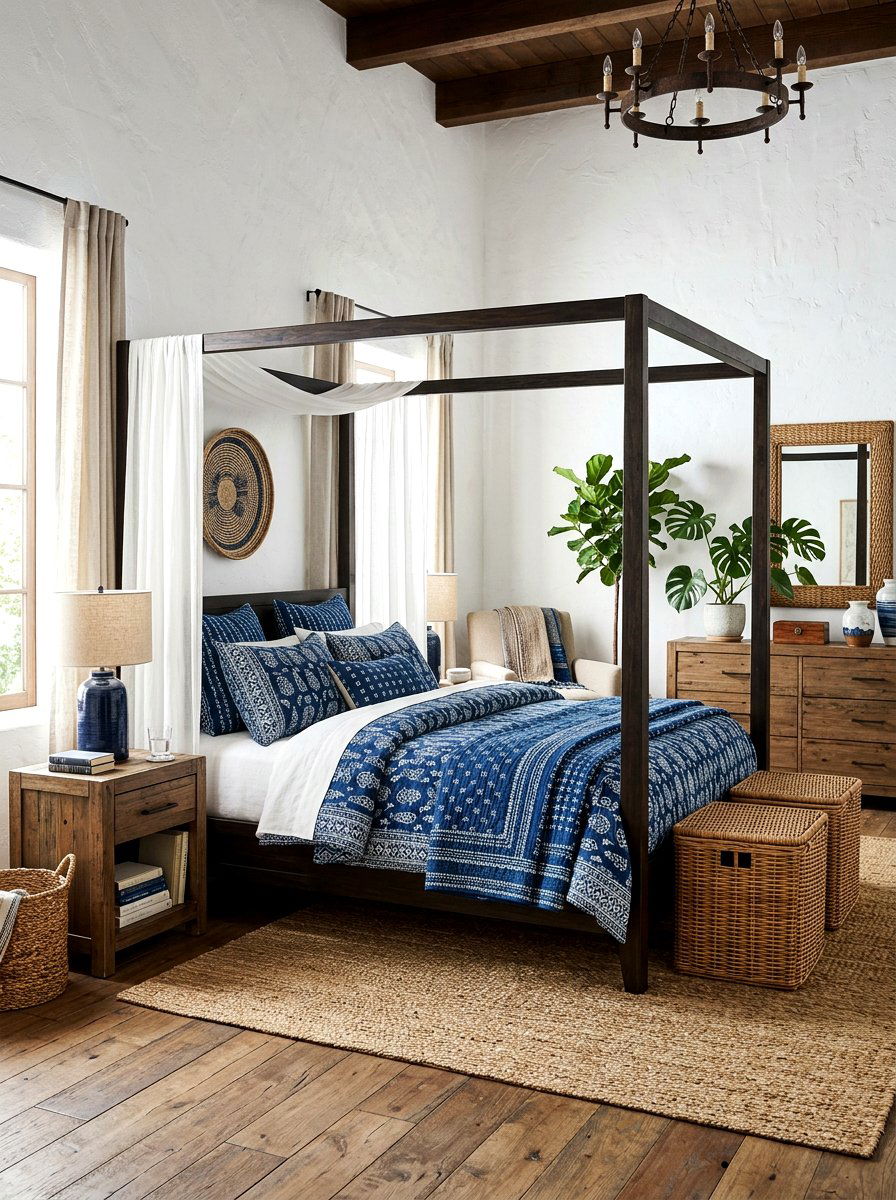 Indigo global pattern - 30 designer bedding bedroom ideas