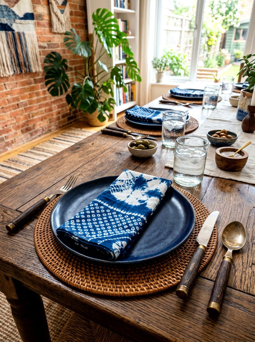 Indigo shibori place setting - 30 place setting ideas