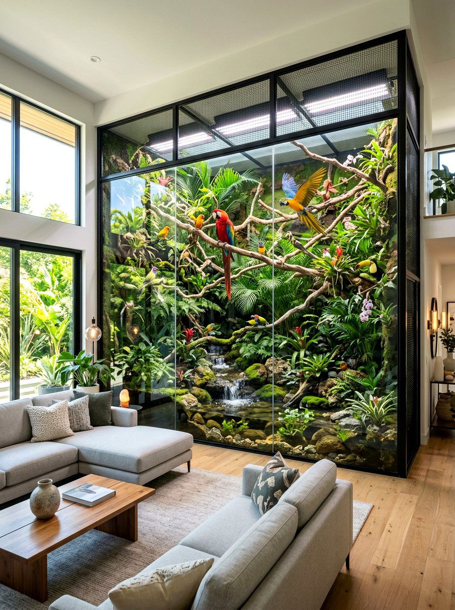 Indoor Bird Aviary Room - 30 viral pet room ideas