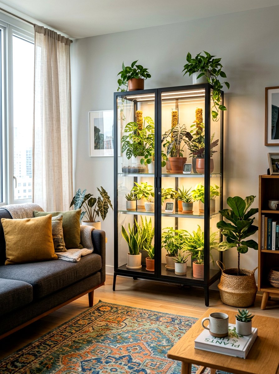 Indoor Cabinet Greenhouse - 30 mini greenhouse ideas
