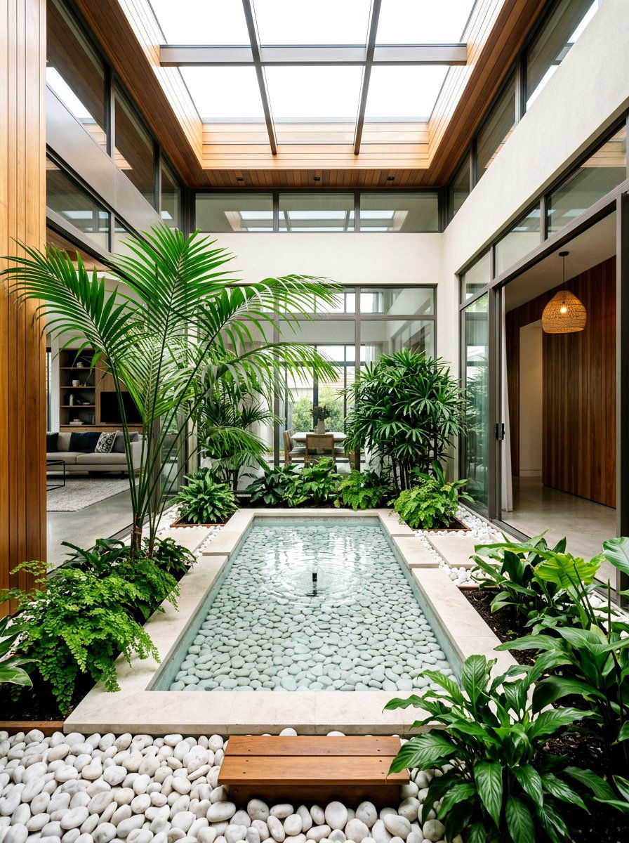 Indoor Courtyard Pond - 30 koi pond ideas