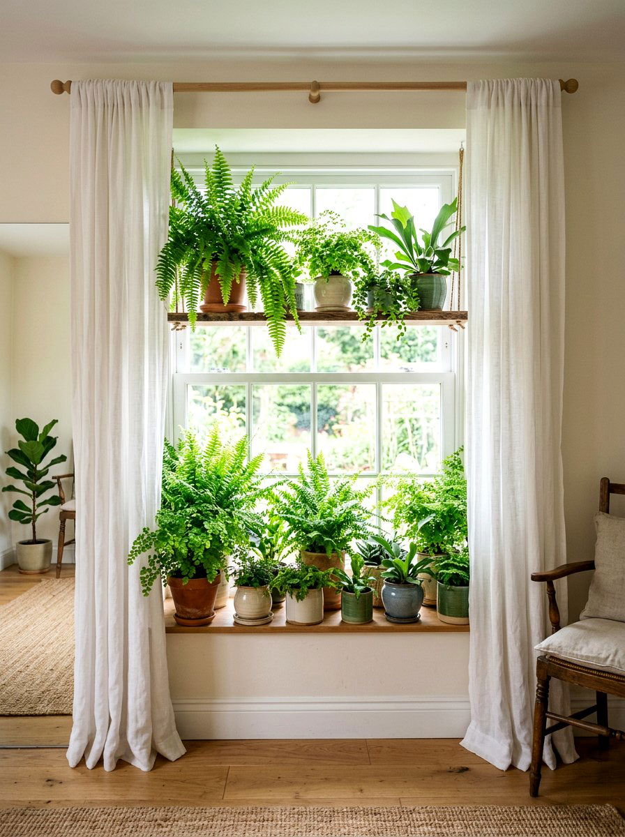 Indoor Fern Window Collection - 30 windowsill planter ideas