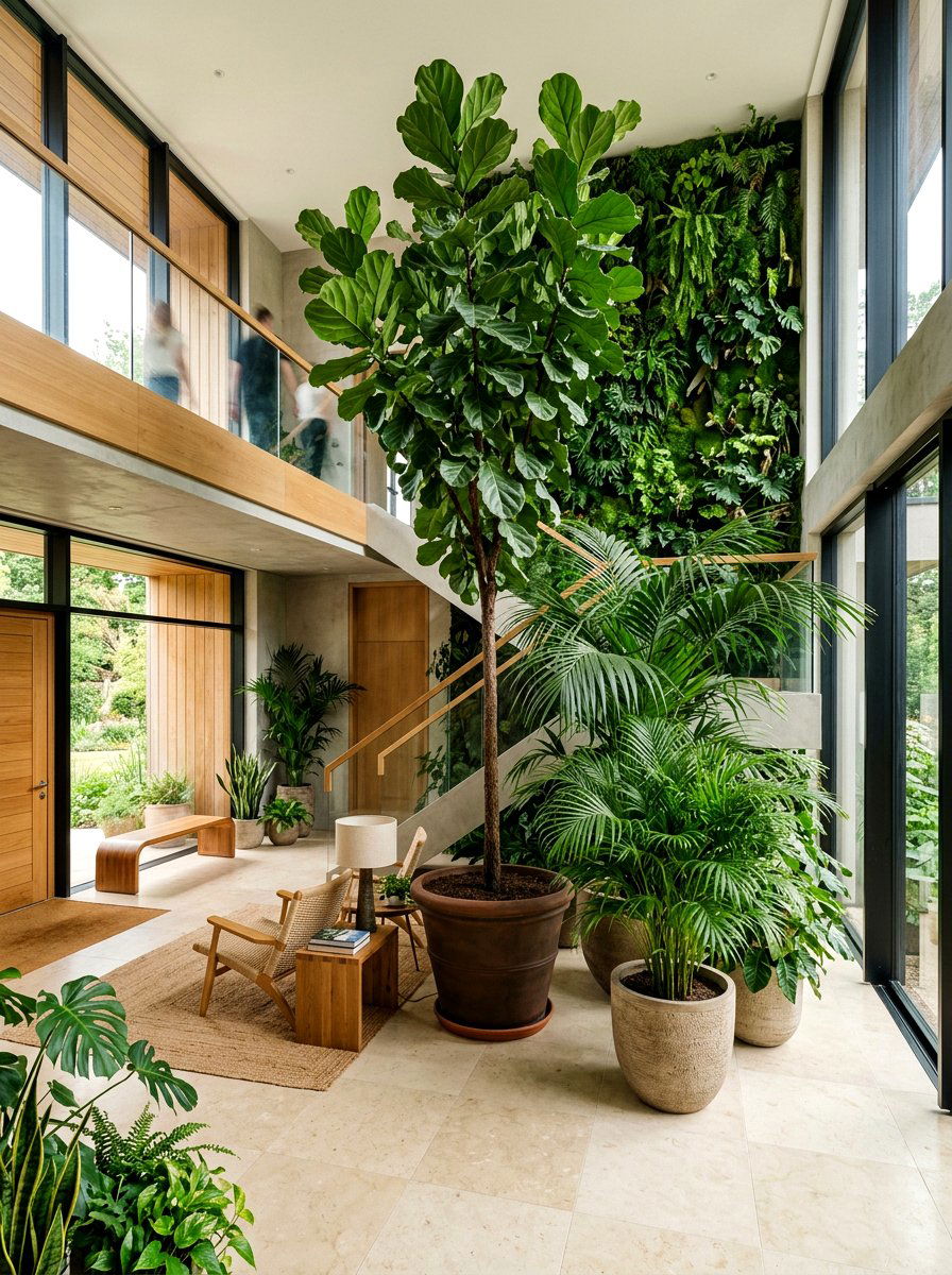 Indoor Garden Double Height - 30 double height foyer ideas