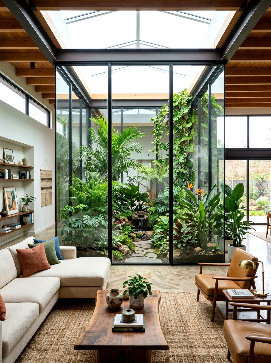 Indoor Garden Living Room - 30 designer showroom living room ideas