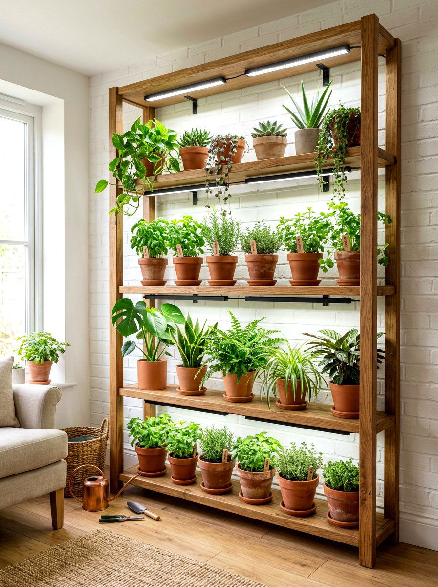 Indoor Garden Shelf - 30 small utility nook ideas