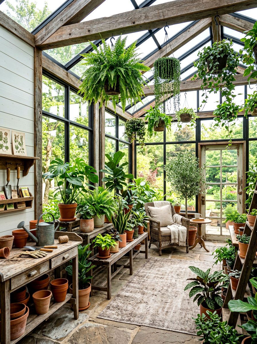 Indoor Garden Sunroom - 30 farmhouse sunroom ideas