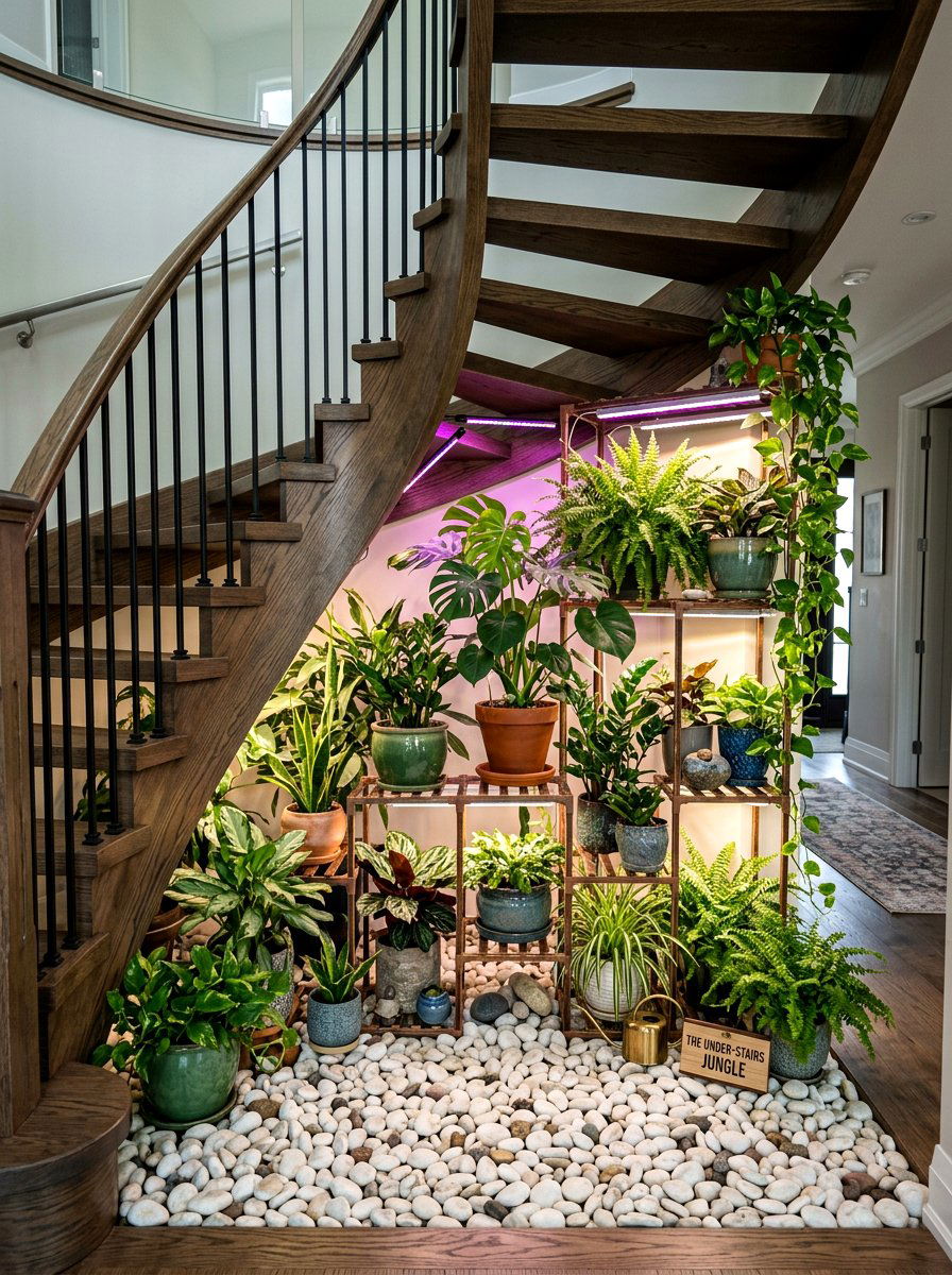 Indoor Garden Under Stairs - 30 cozy nook under stairs ideas