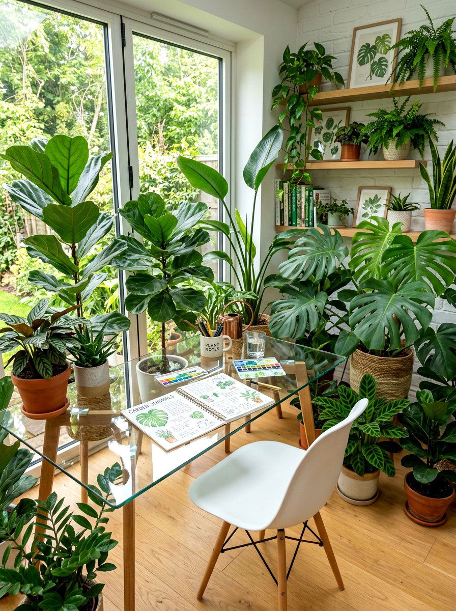 Indoor Garden Writing Station - 30 journaling nook ideas